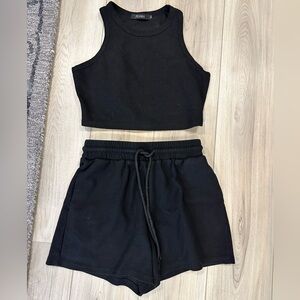 Amazon Women's Black Athletic Shorts Set